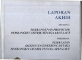 Laporan akhir Kegiatan: Pembangunan Prototipe pembangkit listrik tenaga arus laut, Pekerjaan: Pembuatan (design engineering detail} Pembangkit tenaga listrik tenaga arus laut,. Tahun 2016