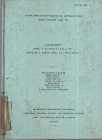 Laporan penelitan geologi kelautan perairan Cirebon-Tegal dan sekitarnya Tahun 1986