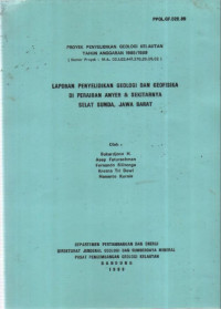 Laporan penyelidikan geologi dan geofisika di perairan Anyer dan sekitarnya. Tahun 1989